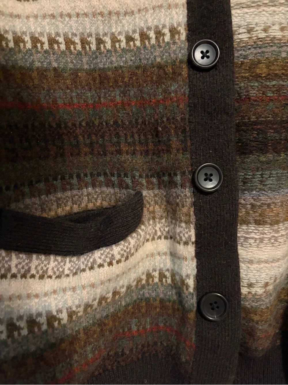 J crew Men's Brown Striped Wool Blend Cardigan